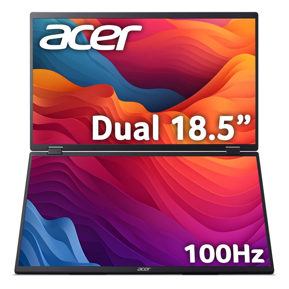 Acer PD193QE: 18.5" Dual Portable Monitor, Full HD, IPS, 100Hz