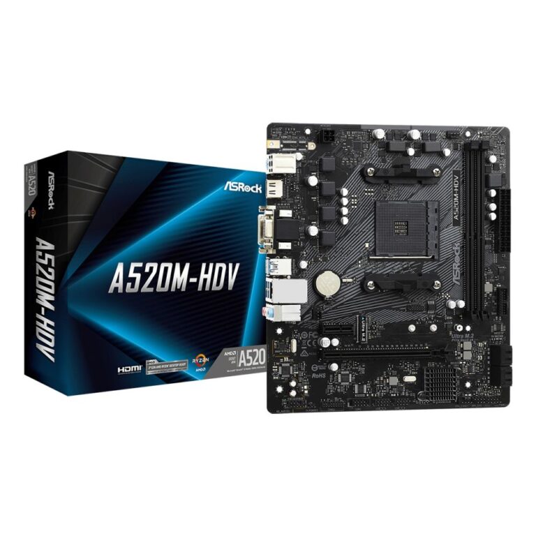 Asrock A520M-HDV micro ATX motherboard