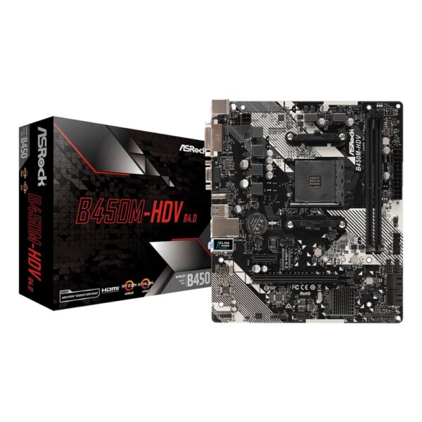 Asrock B450M-HDV R4.0 AM4 Micro ATX Motherboard