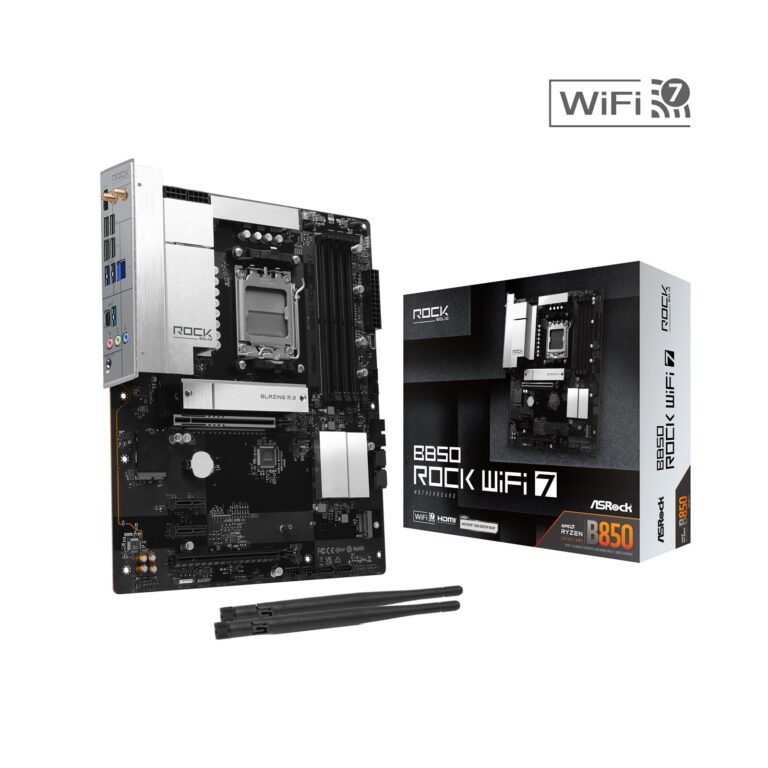 Asrock B850 WiFi 7 AMD AM5 Motherboard, ATX, DDR5, M.2, 2.5GbE, HDMI