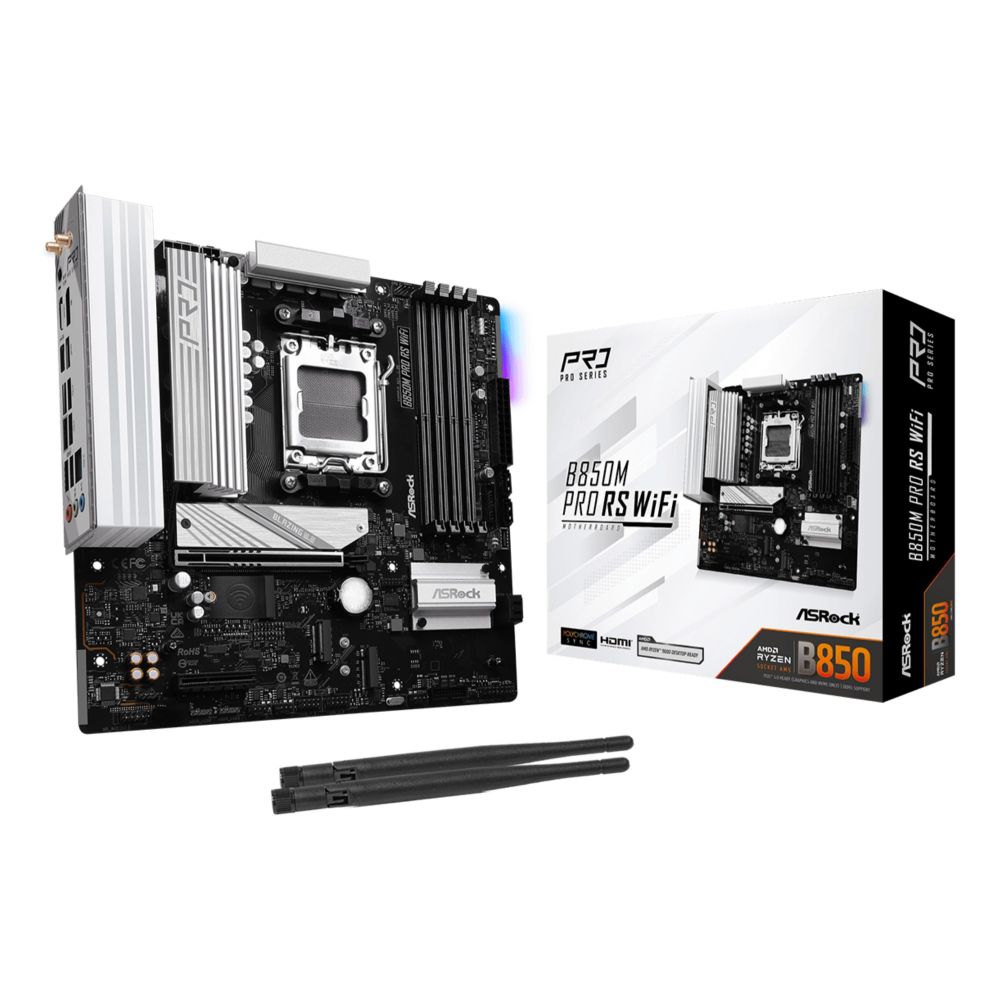 Asrock B850M Pro RS WiFi AMD B850 AM5 micro ATX Asrock B850M Pro RS WiFi AMD B850 AM5 micro ATX