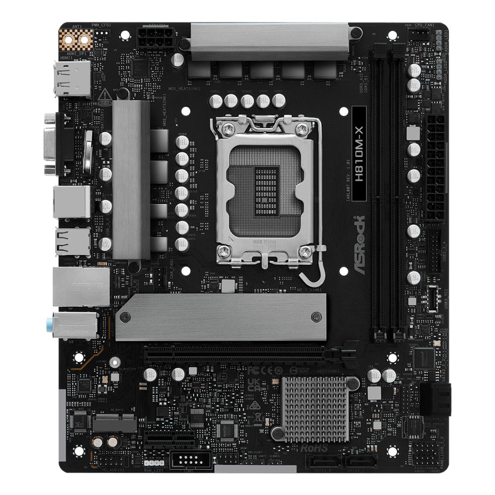 Asrock H810M-X Intel H810 LGA 1851 Socket V1 micro ATX motherboard