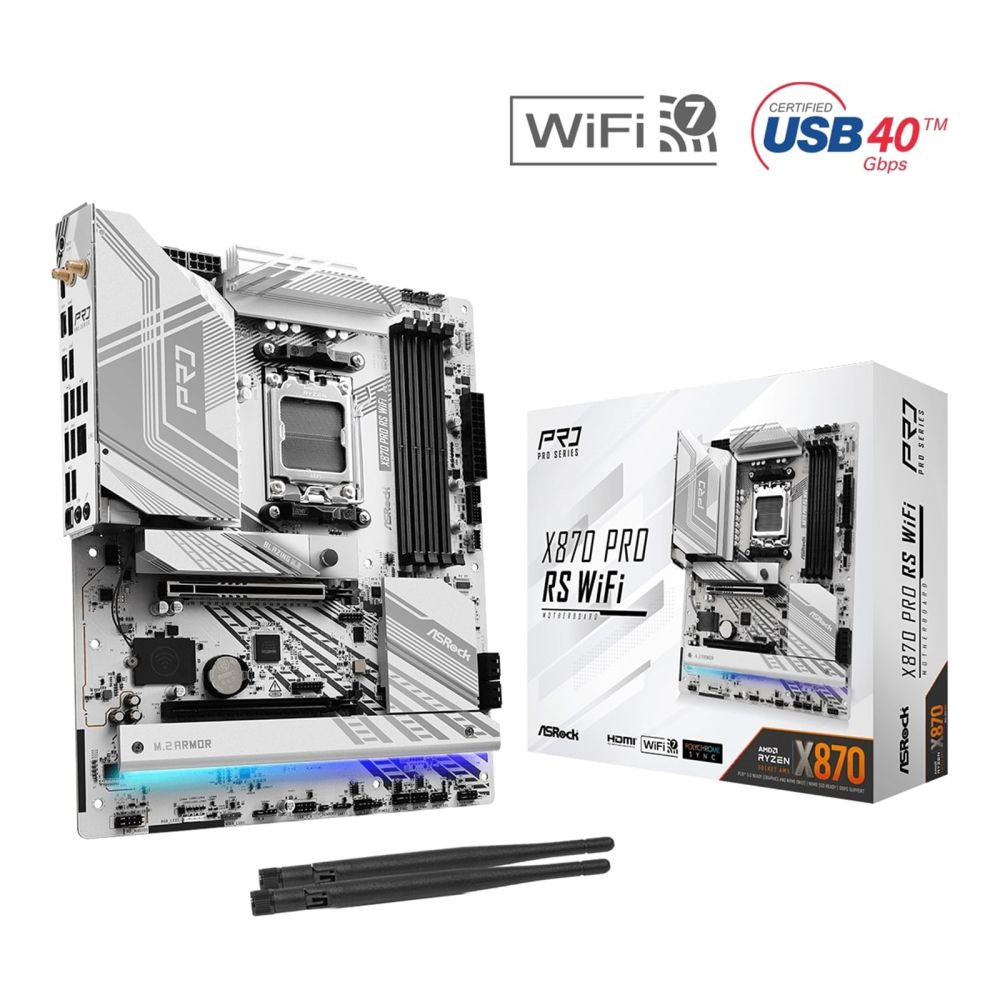 ASRock X870 Pro WiFi AM5 Motherboard with DDR5, M.2, Wi-Fi 7