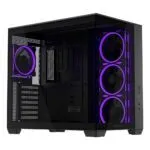 ASUS A32 PLUS Black ATX Dual-Chamber Case (Tempered Glass, USB-C, 4x ARGB Fans)