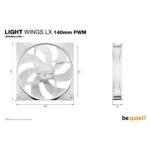 be quiet! LIGHT WINGS LX 140mm 3-Pack ARGB Fans - White