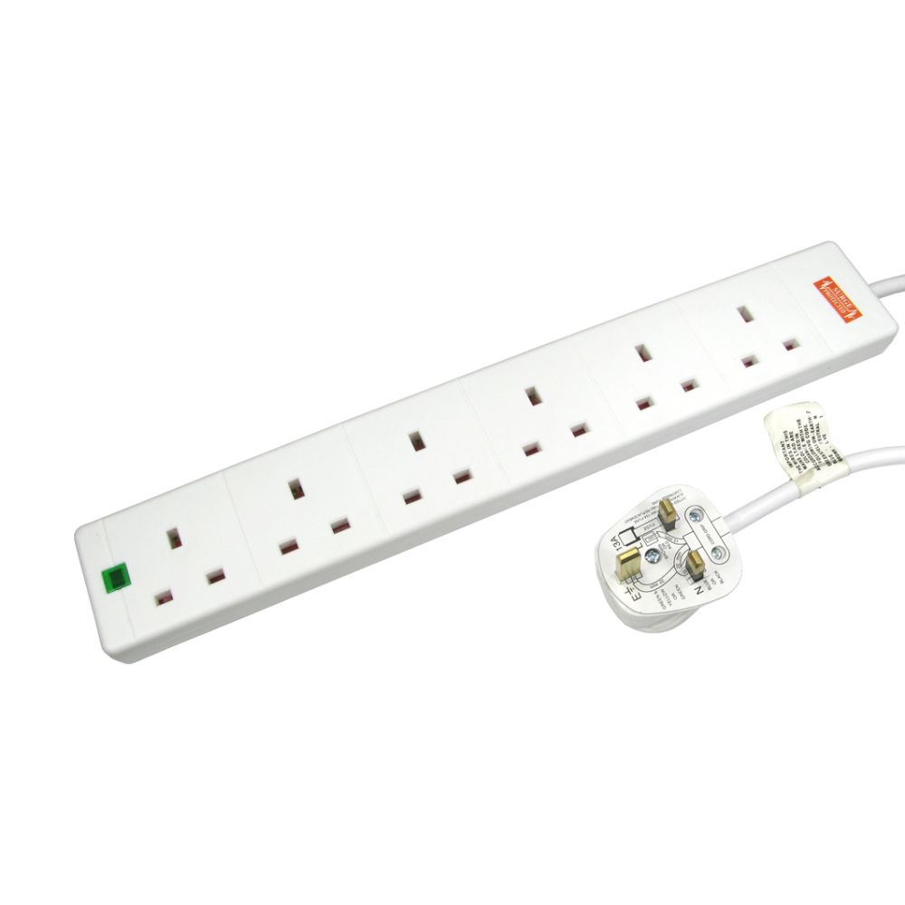 Cables Direct RB-05M06SPD Surge Protector, 6 Outlets, 5m