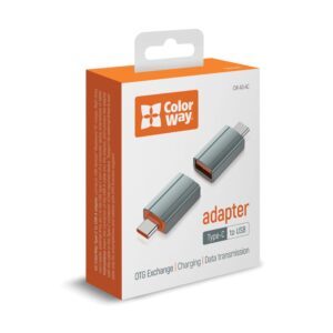 ColorWay Grey USB-A to Type-C Adapter