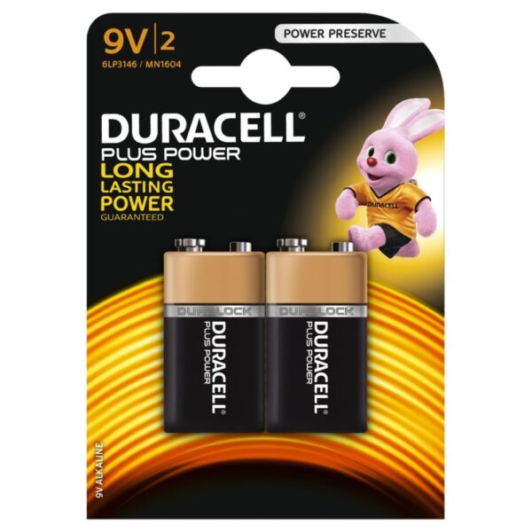 Duracell Plus Power 9V Batteries (2-Pack)