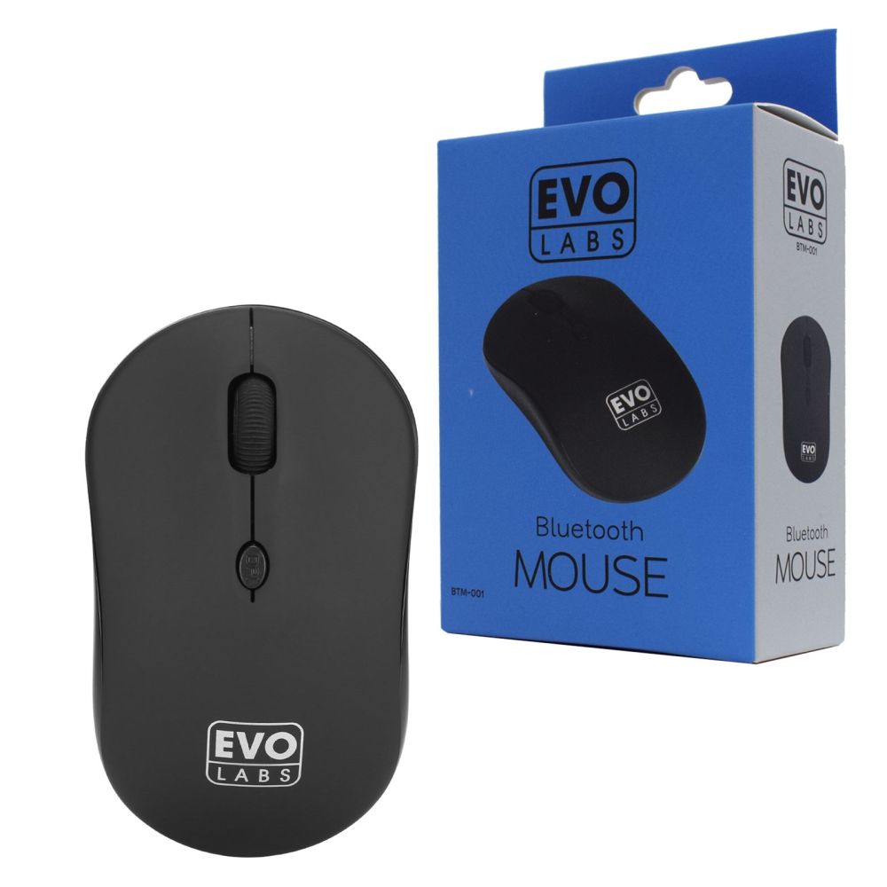 Evo Labs BTM-001 Bluetooth Mouse, 800 DPI, Matte Black