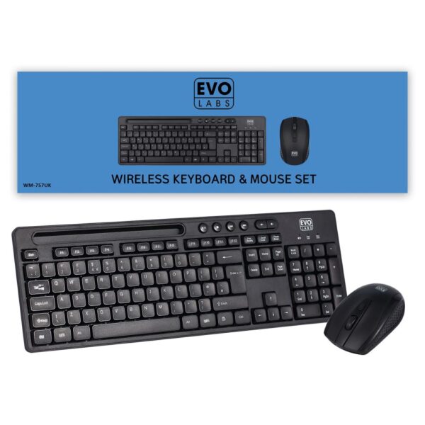 EVO LABS WM-757UK Wireless Keyboard & Mouse Combo