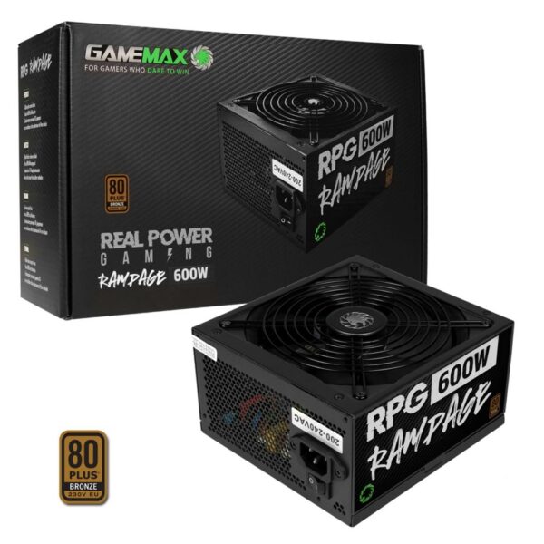 GAMEMAX RPG 600W PSU, 140mm Silent Fan, 80+ Bronze