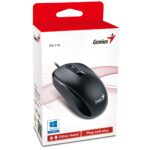 Genius DX-110 Wired PS2 Mouse, 1000 DPI, 3 Button, Ambidextrous, Black