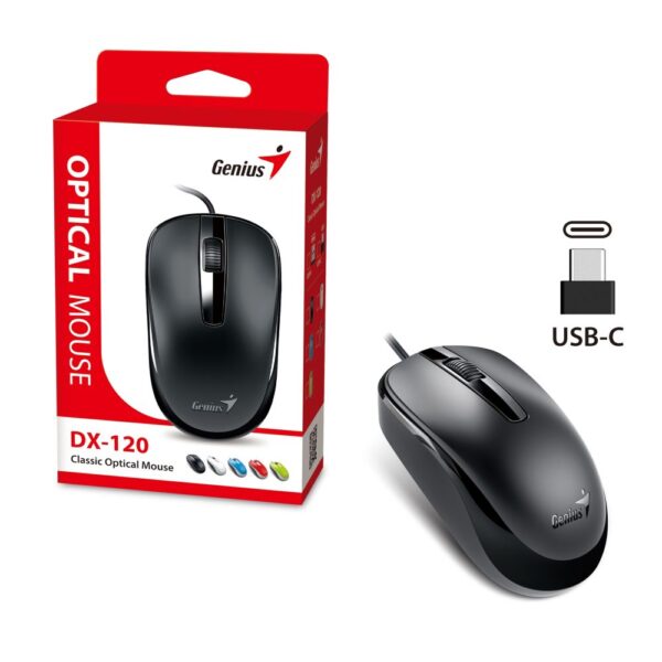 Genius DX-120 USB Type-C Mouse, 1200 DPI, 3 Buttons
