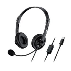 Genius HS-230U USB-C Headset with Mic, Adjustable Headband