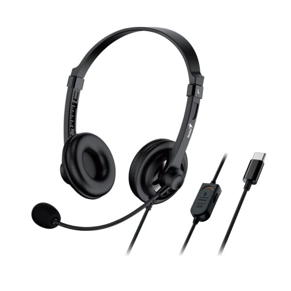Genius HS-230U USB-C Headset with Mic, Adjustable Headband