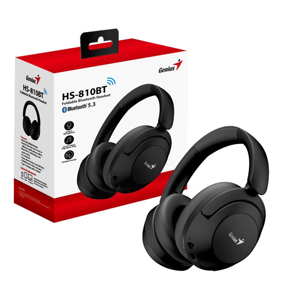 Genius HS-810BT Foldable Bluetooth 5.3 Headset