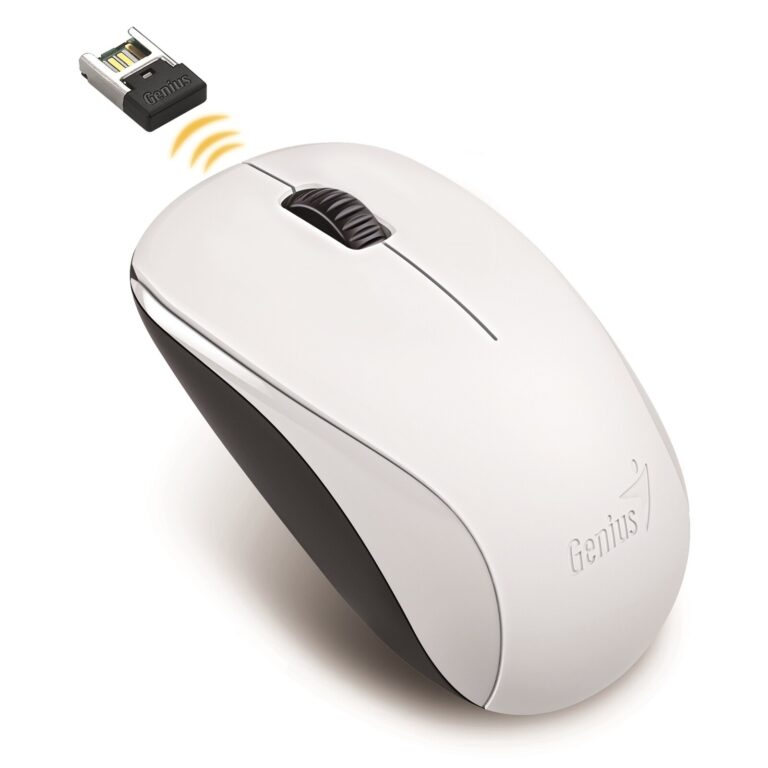 Genius NX-7000 Wireless Mouse, 2.4 GHz, 1200 DPI, 3 Buttons, Ambidextrous, White