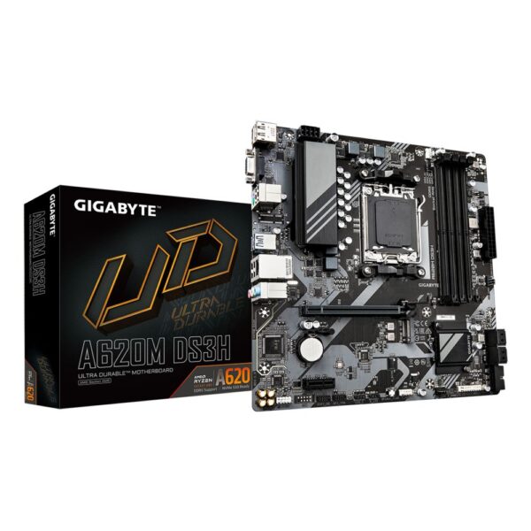 GIGABYTE A620M DS3H Motherboard - AMD Ryzen 8000, DDR5, PCIe 4.0 M.2