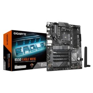 GIGABYTE B550 EAGLE WIFI6 Motherboard - AMD Ryzen 5000, 10+3+1 VRM, 3200MHz DDR4, PCIe 4.0/3.0 M.2, 1GbE LAN, WIFI 6, USB 3.2 Gen 2