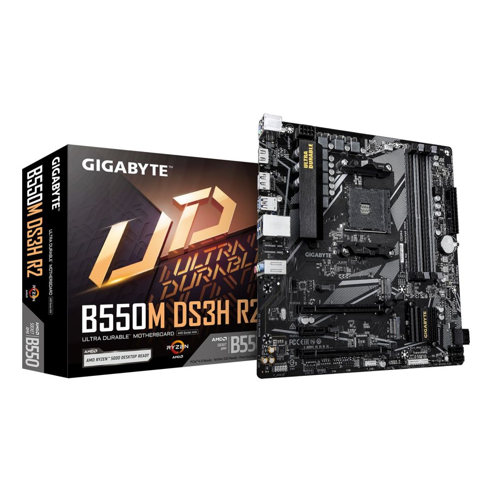 GIGABYTE B550M DS3H R2 Motherboard - AMD Ryzen 5000, DDR4, PCIe 4.0 M.2