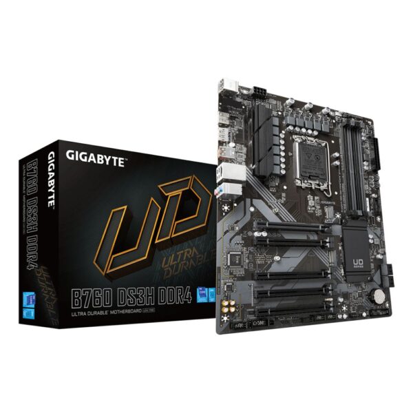 GIGABYTE B760 DS3H DDR4 Motherboard - Intel Core 14th, 18+2+1 VRM, 5333MHz DDR4, PCIe 4.0 M.2, GbE LAN