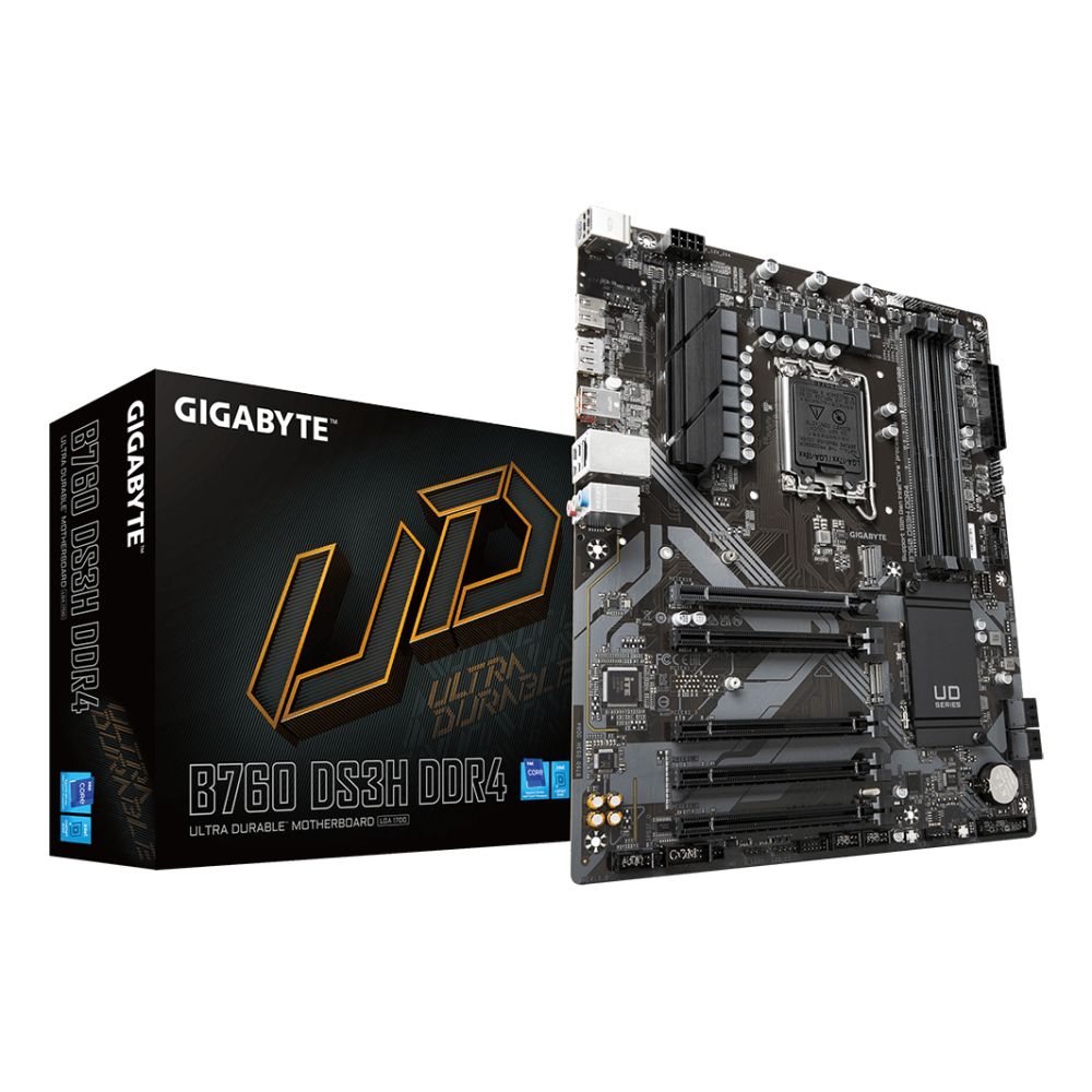 GIGABYTE B760 DS3H DDR4 Motherboard - Intel Core 14th, 18+2+1 VRM, 5333MHz DDR4, PCIe 4.0 M.2, GbE LAN