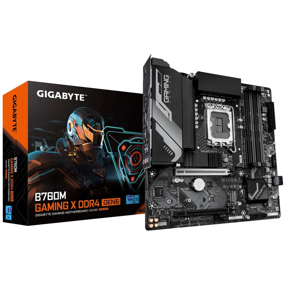Gigabyte B760M GAMING X DDR4 Motherboard, Micro-ATX, 4x DDR4 Slots, 2x M.2 Sockets, 2.5GbE LAN, 1x DisplayPort / 1x HDMI Port
