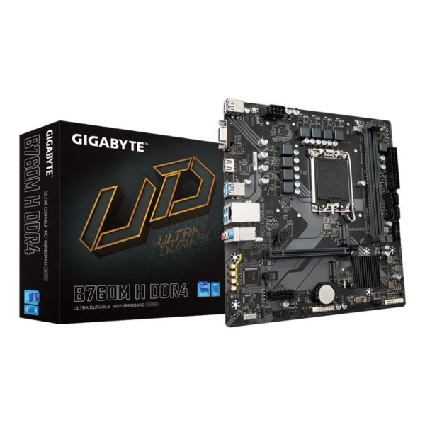 GIGABYTE B760M H DDR4 Motherboard - Intel 14th Gen, 6+1+1 VRM, 3200MHz DDR4, PCIe 4.0 M.2, GbE, USB 3.2