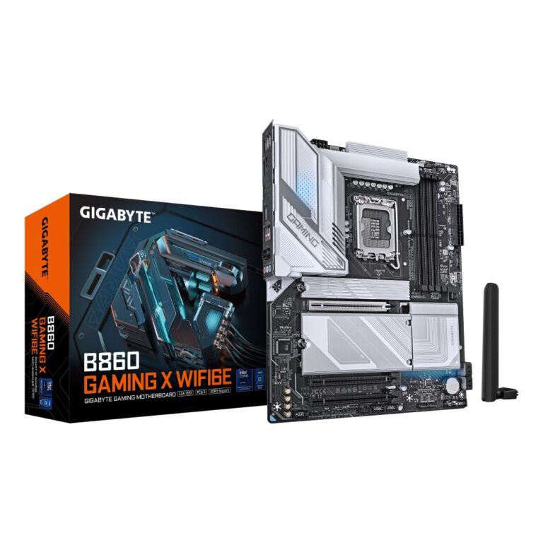 GIGABYTE B860 GAMING X WIFI6E Motherboard - Intel Core Ultra, 12+1+2+1 VRM, DDR5, PCIe 5.0 + 2xPCIe 4.0 M.2, 2.5GbE, WIFI 6E, USB4
