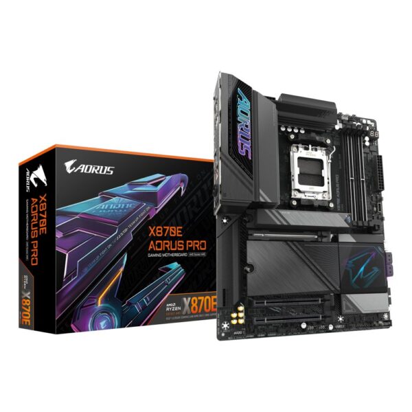 GIGABYTE X870E AORUS Pro Motherboard - AMD Ryzen 9000, PCIe 5.0, DDR5, Wi-Fi 7