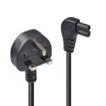 Lindy 0.5m UK 3 Pin to IEC C7 Cable, Black