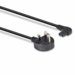 Lindy 0.5m UK 3 Pin to IEC C7 Cable, Black