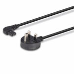 Lindy 0.5m UK 3 Pin to IEC C7 Cable, Black