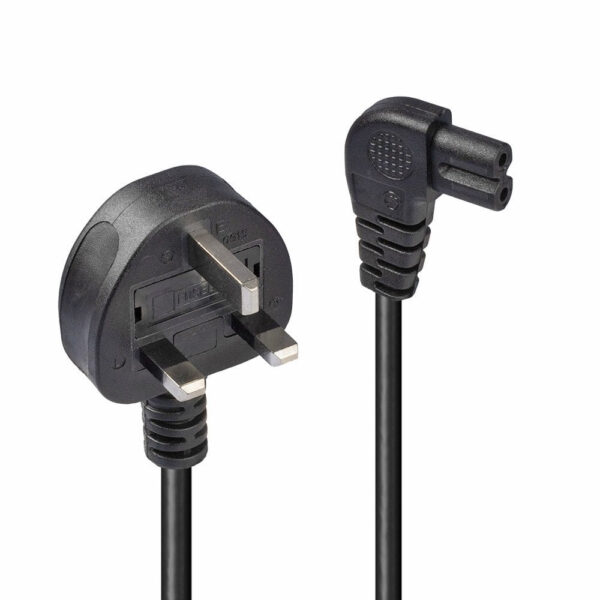 Lindy 0.5m UK 3 Pin to IEC C7 Cable, Black