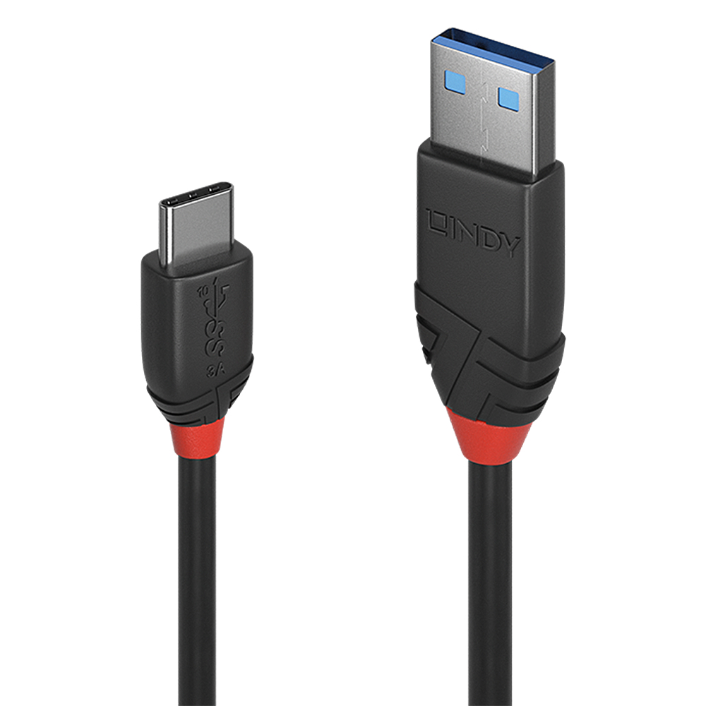 Lindy USB 3.2 Type A to C Cable, 10Gbps, Black