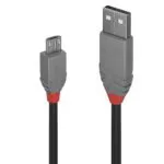 Lindy USB A to Micro-B Cable, Anthra Line