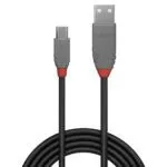 Lindy USB A to Micro-B Cable, Anthra Line