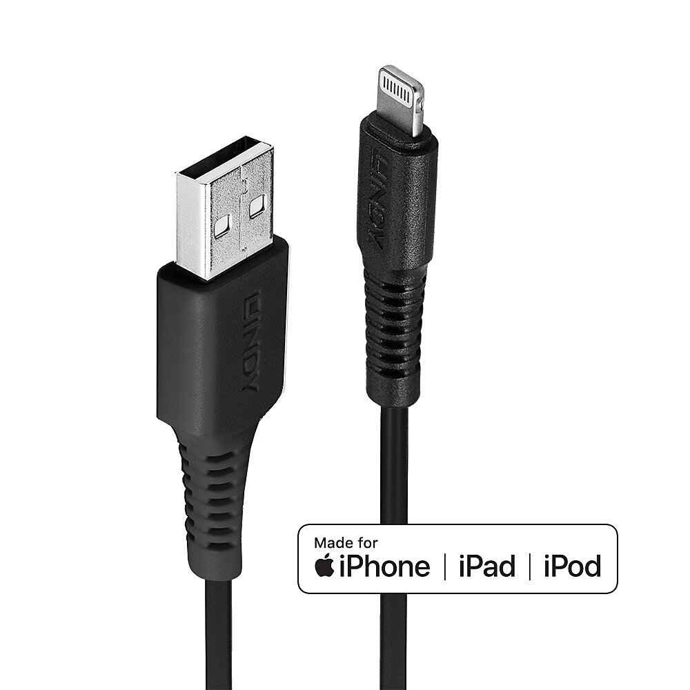 Lindy USB to Lightning Cable, Black