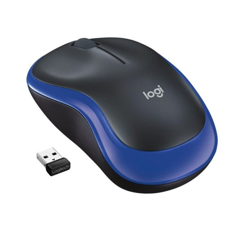 Logitech M185 Wireless Mouse, 12-Month Battery Life, 1000 DPI, Ambidextrous, Black and Blue