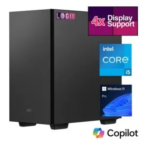 LOGIX Micro Tower - Intel i5, 16GB RAM, 500GB SSD, 4 Monitor Output