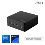 MSI Cubi NUC 1M Intel Core 3 100U Desktop PC, 8GB RAM, 512GB Storage, Windows 11 PRO