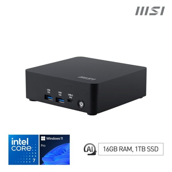 MSI Cubi NUC AI 1UMG Intel Core Ultra 7 155H Mini PC (16GB RAM, 1TB Storage, Windows 11 PRO)