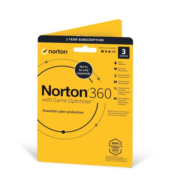 Norton 360 Antivirus 2022, 3 Devices, 1-Year Subscription