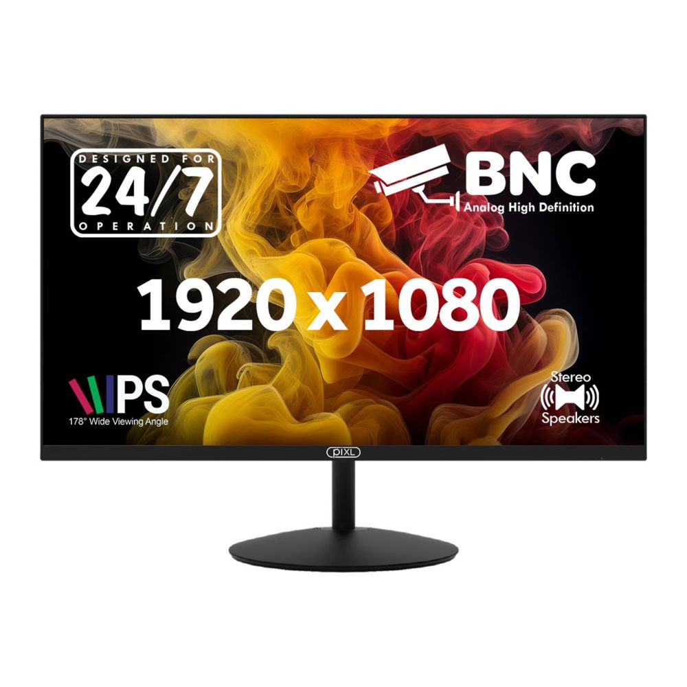 PIXL 24" Full HD CCTV Monitor with BNC, HDMI, VGA Connections