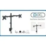 piXL DOUBLE ARM monitor mount Black 68.6 cm
