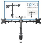 piXL DOUBLE ARM monitor mount Black 68.6 cm
