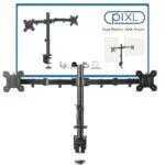 piXL DOUBLE ARM monitor mount Black 68.6 cm