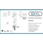 piXL DOUBLE ARM monitor mount Black 68.6 cm