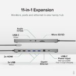 Plugable 11-in-1 USB-C Hub with 100W Pass-through