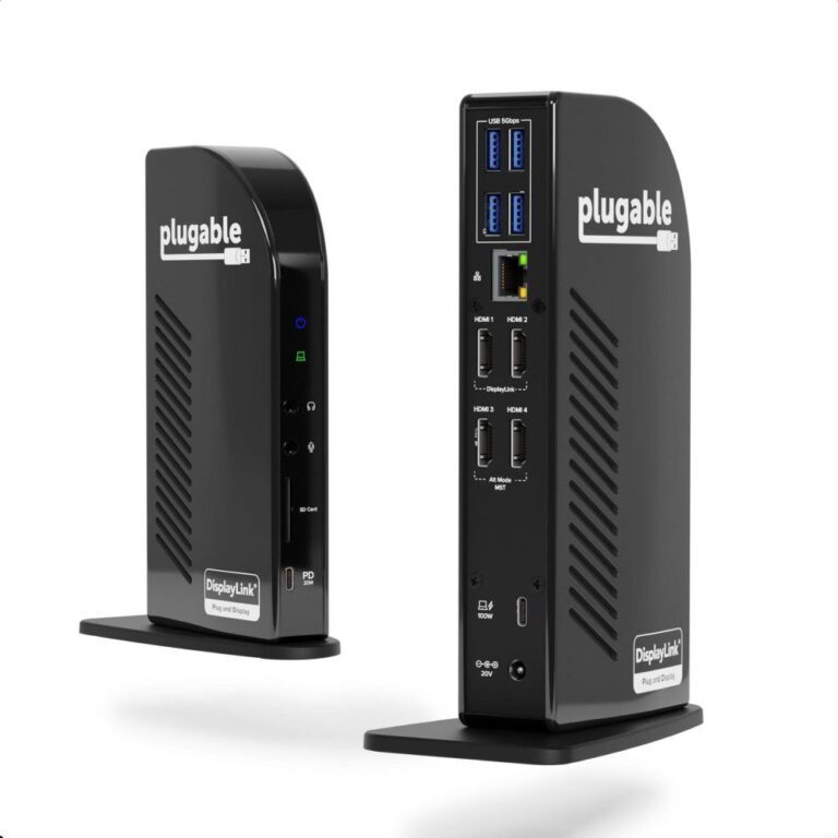 Plugable 14-in-1 USB-C Docking Station with 4x HDMI